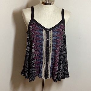 Urban Outfitters ECOTE L BOHO Tank Top black print Camisole